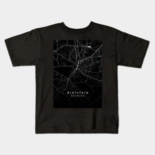 Bielefeld Germany City Map dark Kids T-Shirt